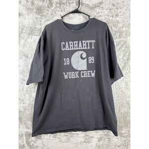 Carhartt Work Crew T Shirt Gray 2XL Mens Cotton Short‎ Sleeve Graphic Tee